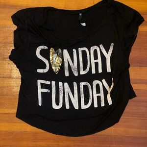 Sunday funday crop tee